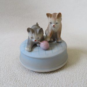 Porcelain Cat Music Box